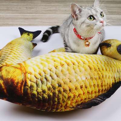 3D Pet Cat Fish Toy Simulation  Fish Plush Pet Chewy Cat Toys Playing Biting pillow