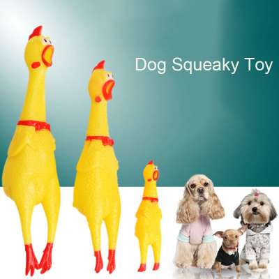 Hot Sell Screaming Chicken Pets Dog Toys Squeeze Squeaky Sound Funny Toy Safety Rubber For Dogs Molar Chew Toys